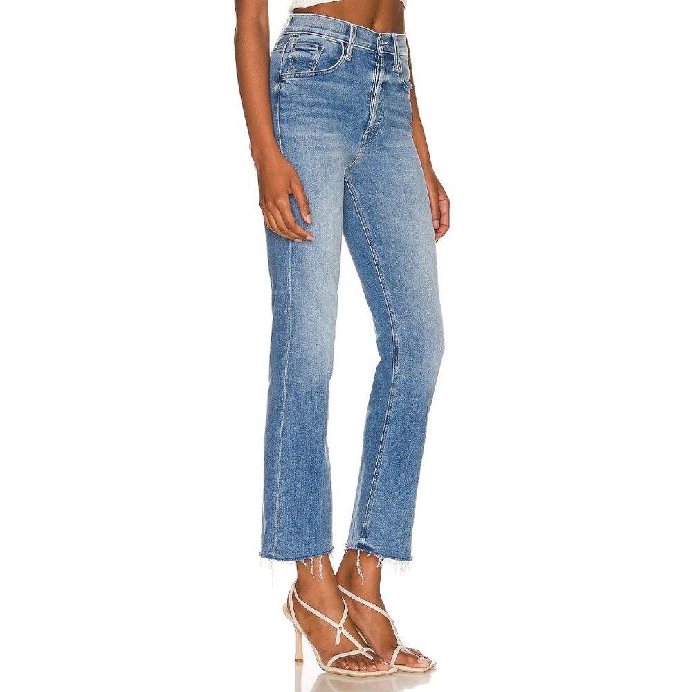 NWT Mother Tripper Ankle Fray in We The Animals High Rise Stretch Crop Jeans 32 - Picture 2 of 10